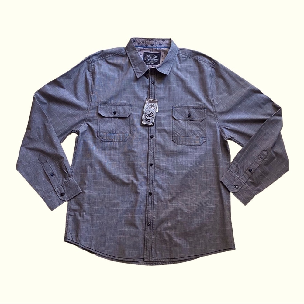 NWT-DRILL-MENS BUTTON FRONT SHIRT-SIZE 3XL
